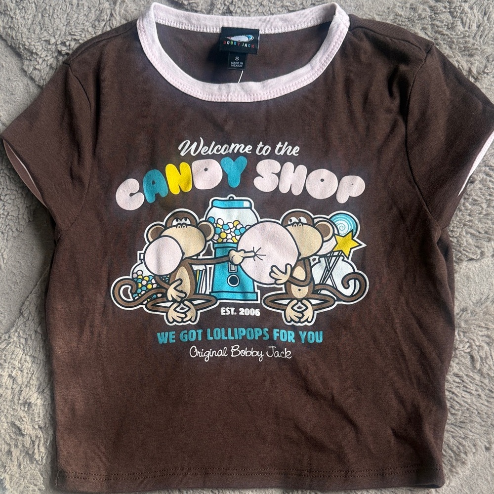Brown Kids T-Shirt - Welcome to the Candy Shop